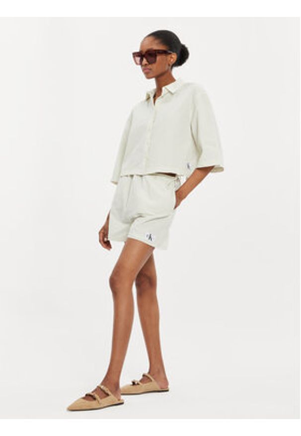 Calvin Klein Jeans Koszula J20J223426 Écru Relaxed Fit. Materiał: bawełna