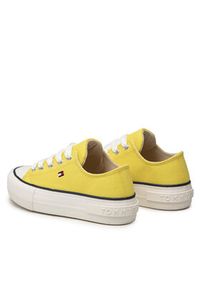 TOMMY HILFIGER - Tommy Hilfiger Trampki Low Cut Lace-Up Sneaker T3A4-32118-0890 M Żółty. Kolor: żółty. Materiał: materiał #4