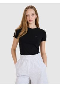 4f - 4F T-shirt slim gładki damski (2-pack) - czarny XL. Okazja: na co dzień. Kolor: czarny. Materiał: bawełna, dzianina, jersey. Długość rękawa: krótki rękaw. Długość: krótkie. Wzór: gładki. Styl: klasyczny, casual, sportowy #1