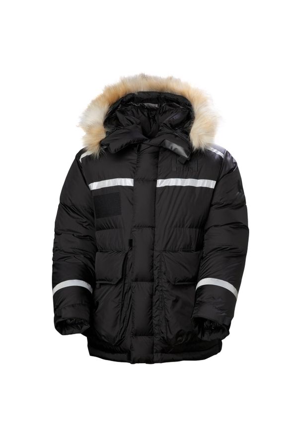 Długa kurtka z kapturem Helly Hansen Arctic Patrol. Typ kołnierza: kaptur. Kolor: czarny. Materiał: puch. Długość: długie