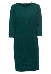 Sukienka z dżerseju bonprix ciemnozielony. Kolor: zielony. Materiał: poliester, elastan, wiskoza, materiał, jersey #1