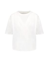 Allude - T-shirt ALLUDE. Okazja: na co dzień. Materiał: skóra, bawełna, materiał. Długość: krótkie. Styl: casual