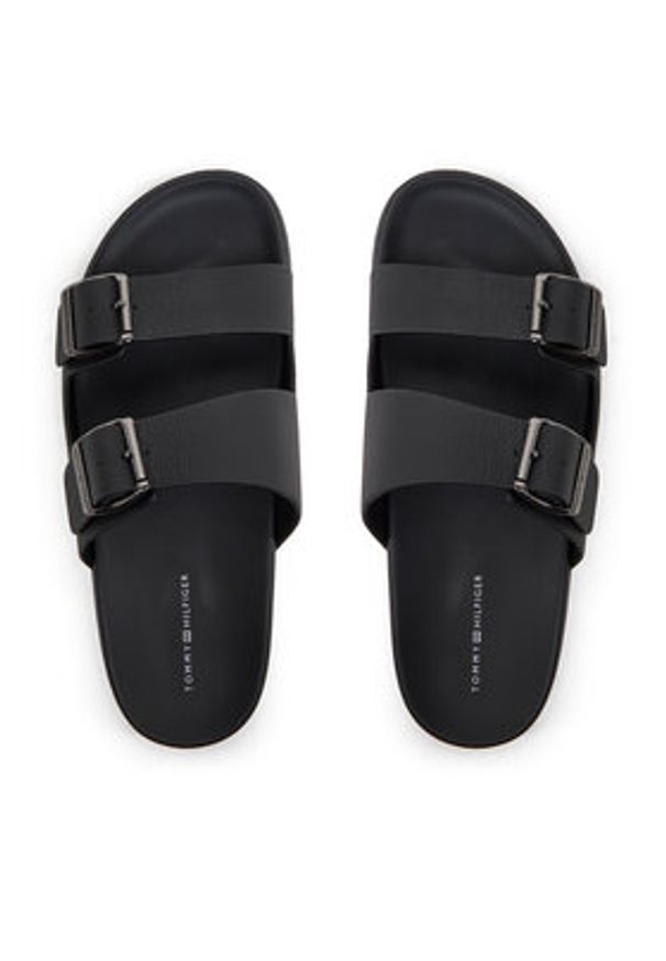 TOMMY HILFIGER - Tommy Hilfiger Klapki FM0FM05414 Czarny. Kolor: czarny. Materiał: skóra