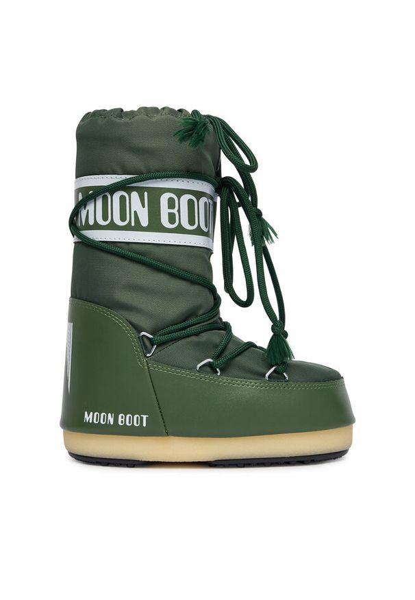 Śniegowce Moon Boot. Kolor: zielony. Materiał: nylon