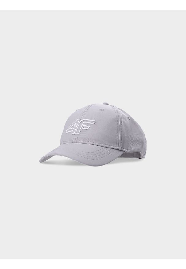 4f - 4F Czapka z daszkiem strapback uniseks - szara L/XL. Kolor: szary. Materiał: syntetyk, materiał. Wzór: haft. Sezon: lato. Styl: sportowy