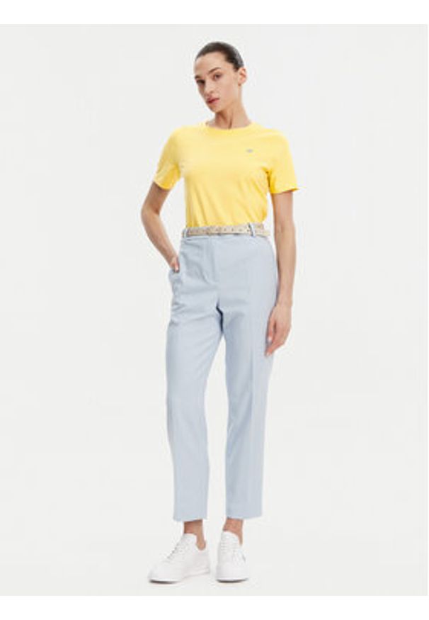 TOMMY HILFIGER - Tommy Hilfiger T-Shirt WW0WW45522 Żółty Regular Fit. Kolor: żółty. Materiał: bawełna