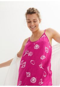 bonprix - Sukienka z dżerseju na ramiączkach, z bawełny organicznej. Kolor: różowy. Materiał: jersey, bawełna. Długość rękawa: na ramiączkach. Sezon: lato #3