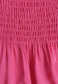 Born2be - Fuksjowa Rozkloszowana Sukienka z Bawełny z Gumką w Talii na Ramiączkach Gelfea. Kolor: różowy. Materiał: bawełna. Długość rękawa: na ramiączkach. Typ sukienki: rozkloszowane. Styl: klasyczny #5