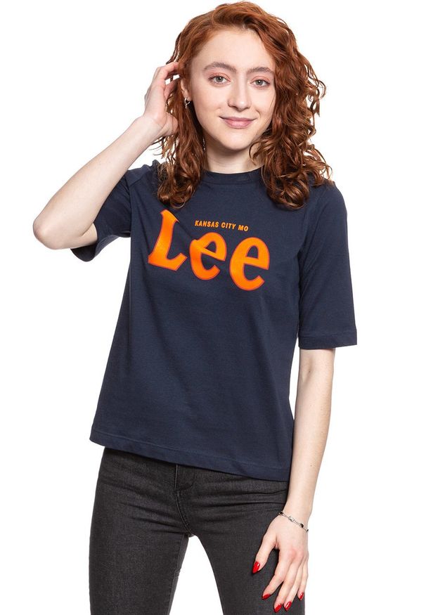 Lee - LEE T SHIRT DAMSKI TEE MIDNIGHT NAVY L43RAIMA