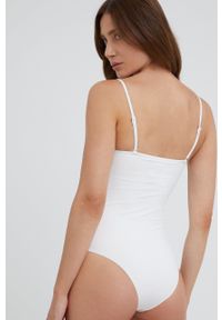 only - Only jednoczęściowy strój kąpielowy Aline kolor biały miękka miseczka. Kolor: biały. Materiał: dzianina