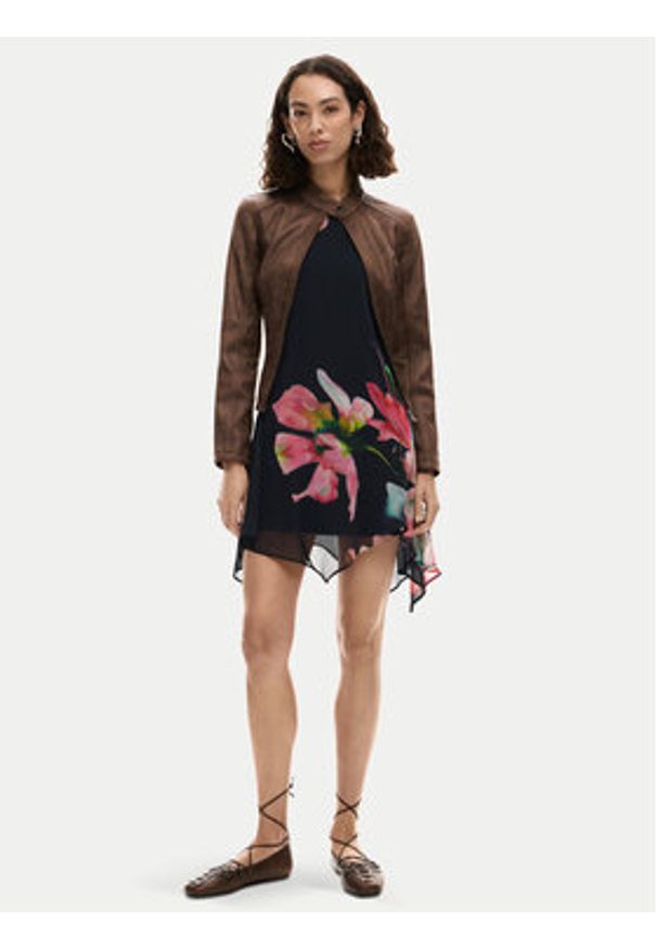 Desigual Sukienka letnia Nala 26SWVW46 Czarny Slim Fit. Kolor: czarny. Materiał: syntetyk. Sezon: lato