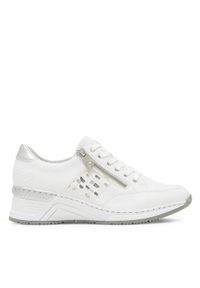 Rieker Sneakersy N4322-80 Biały. Kolor: biały. Materiał: skóra #1