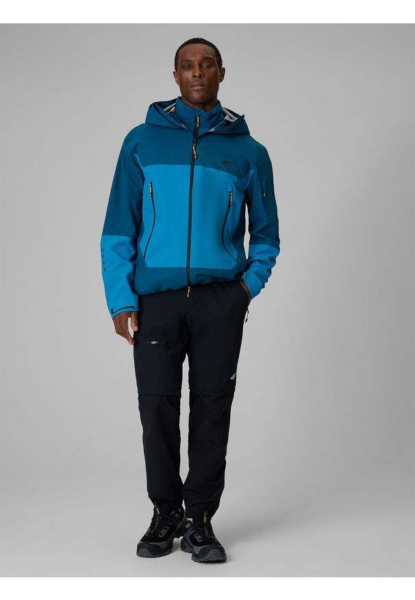 4f - 4F Kurtka trekkingowa przeciwdeszczowa membrana 20000 męska - granatowa 3XL. Kolor: niebieski. Materiał: materiał. Długość: długie