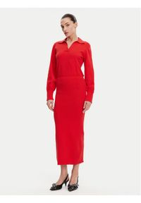 French Connection Sukienka dzianinowa 71YAU Czerwony Regular Fit. Kolor: czerwony. Materiał: syntetyk, bawełna #1
