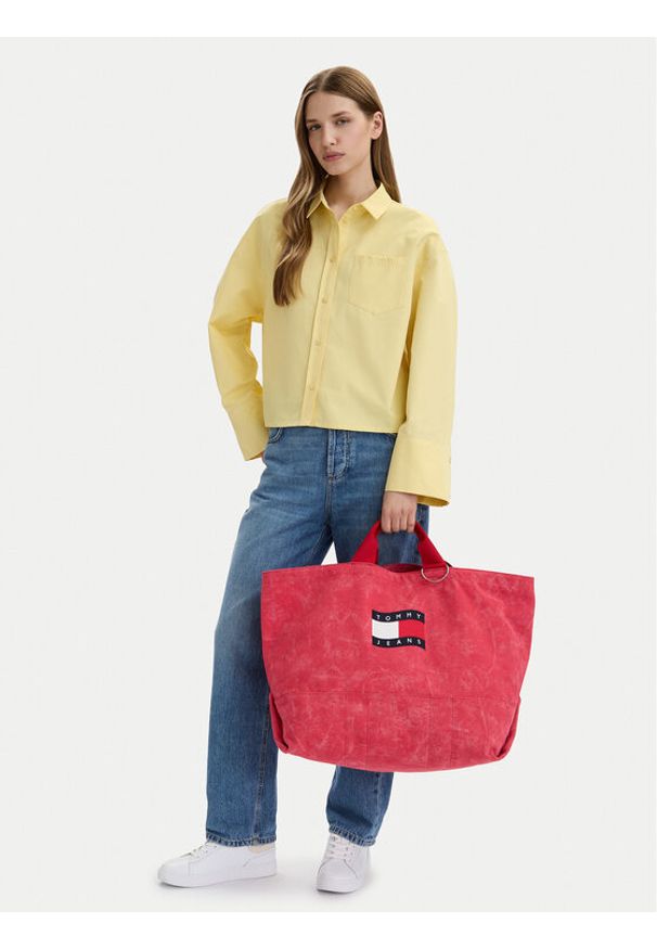 Tommy Jeans Torebka Tjw Wave Flag Med Tote AW0AW18466 Koralowy. Kolor: pomarańczowy