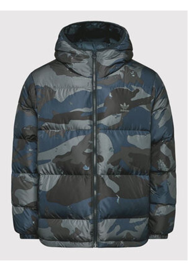 Adidas - adidas Kurtka puchowa Camo H13566 Zielony Regular Fit. Kolor: zielony. Materiał: syntetyk