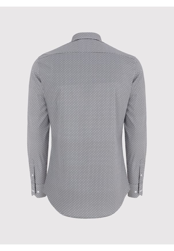 Pako Lorente - PAKO LORENTE – Ciemna koszula męska w geometryczny wzór. Materiał: bawełna, elastan. Długość rękawa: długi rękaw. Długość: długie. Wzór: geometria