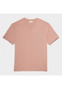 outhorn - T-shirt z nadrukiem męski - koralowy. Okazja: na co dzień. Kolor: pomarańczowy. Materiał: bawełna, dzianina. Wzór: nadruk. Styl: casual