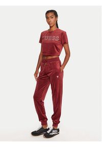 Guess Spodnie dresowe V3BB27 K0232 Bordowy Regular Fit. Kolor: czerwony. Materiał: syntetyk #4