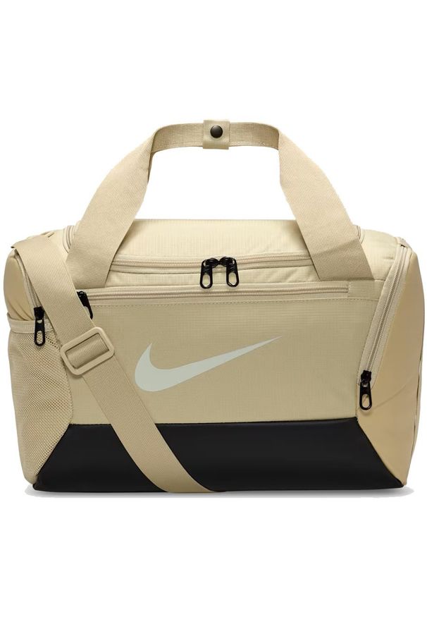 Nike - Torba sportowa NIKE Brasilia 9.5 Fitness Siłownia XS 25L Beżowa. Kolor: beżowy. Sport: fitness