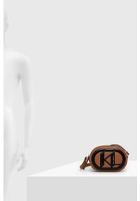 Karl Lagerfeld torebka skórzana kolor brązowy. Kolor: brązowy. Materiał: skórzane #2