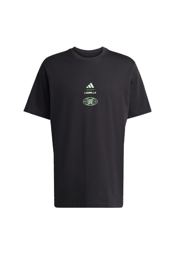 Adidas - Koszulka Lesmills Tour Graphic. Kolor: czarny. Sport: fitness