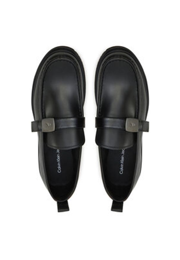 Calvin Klein Jeans Mokasyny Eva Apron Loafer Hdw YM0YM01252 Czarny. Kolor: czarny. Materiał: skóra