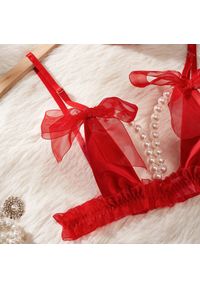 Intica - Komplet bielizny z perełkami i koronkowym wykończeniem Rosabella. Kolor: czerwony. Materiał: koronka #5