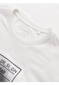 Ombre Clothing - Bawełniana koszulka męska z czaszką – biała V2 - Rozmiar: XL. Okazja: na co dzień. Kolor: biały. Materiał: bawełna. Wzór: gładki, ze splotem, nadruk. Styl: klasyczny, casual