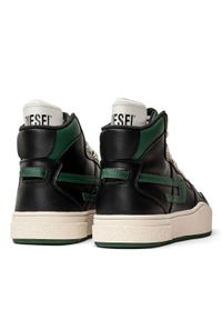 Sneakersy wysokie męskie czarne Diesel S-Ukiyo Mid Y02675 PR013 H8979. Okazja: na co dzień. Kolor: czarny