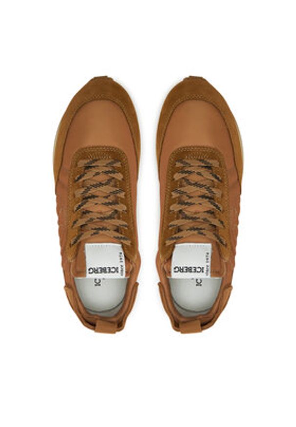 Iceberg Sneakersy ID220303 Brązowy. Kolor: brązowy. Materiał: materiał