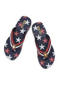 Big-Star - Klapki damskie Big Star, lekka konstrukcja z paskiem z materiału tekstylnego wygodna forma typu japonki elastyczna podeszwa zapewniająca komfort nosz. Okazja: na spacer, na plażę. Kolor: niebieski. Materiał: materiał. Wzór: paski, aplikacja. Sezon: lato. Styl: elegancki, wakacyjny #7