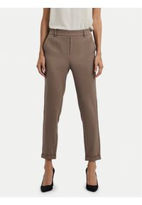 Vero Moda Chinosy Maya 10225280 Brązowy Regular Fit. Kolor: brązowy. Materiał: wiskoza #1