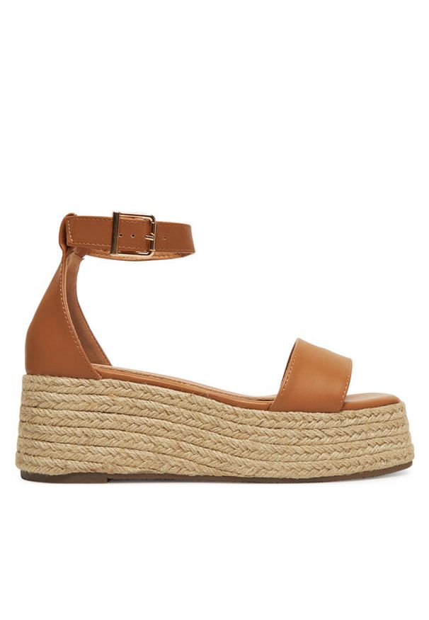 DeeZee Espadryle Q020 Brązowy. Kolor: brązowy. Materiał: skóra