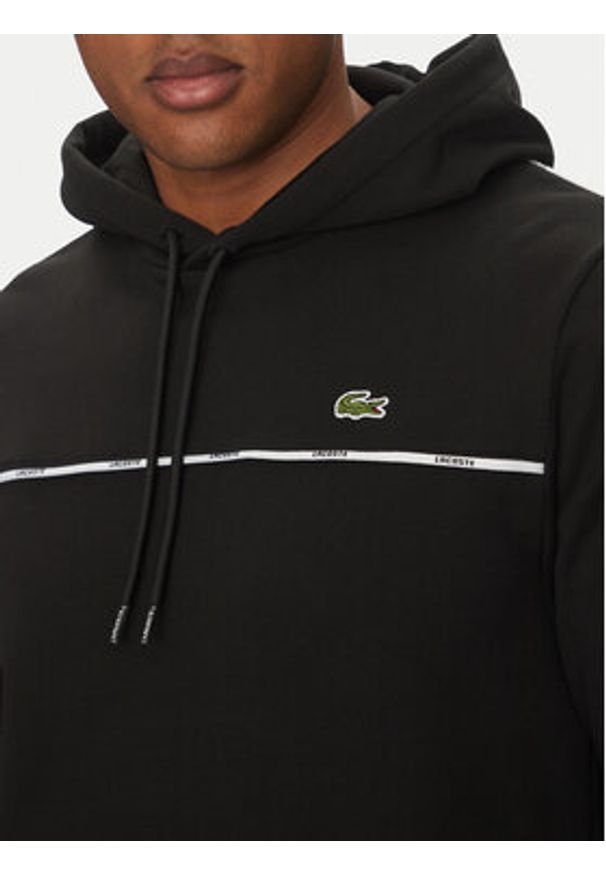 Lacoste Bluza SH9808 Czarny Classic Fit. Kolor: czarny. Materiał: bawełna