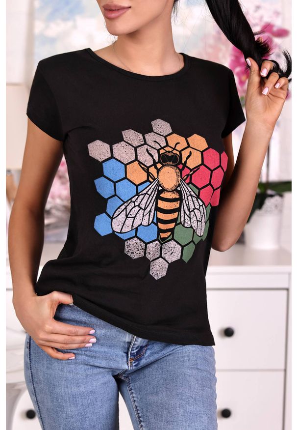 IVET - T-shirt damski BARDONA BLACK. Kolor: czarny