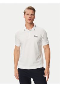 EA7 Emporio Armani Polo 8NPF16 PJVUZ 1100 Biały Slim Fit. Typ kołnierza: polo. Kolor: biały. Materiał: bawełna #1