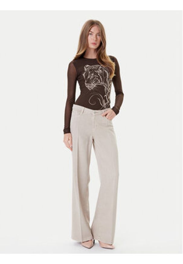 Guess Jeansy W5RA96 WFD53 Beżowy Palazzo Fit. Kolor: beżowy