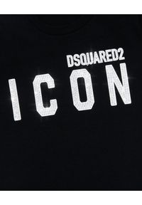 DSQUARED2 KIDS - Czarny T-shirt Icon 4-16 lat. Kolor: czarny. Materiał: bawełna. Wzór: aplikacja. Sezon: lato #4