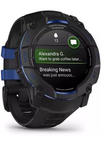 GARMIN - Zegarek sportowy Garmin Instinct 3 AMOLED - 50mm Czarno-niebieski (010-03020-03). Kolor: niebieski, wielokolorowy, czarny. Styl: sportowy #1