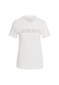 Adidas - LOUNGEWEAR Essentials Slim Logo Tee. Kolor: szary, biały, wielokolorowy. Sport: taniec, joga i pilates