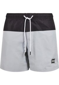 Urban Classics - Męskie Szorty Kąpielowe Block. Kolor: czarny, szary, wielokolorowy. Styl: sportowy