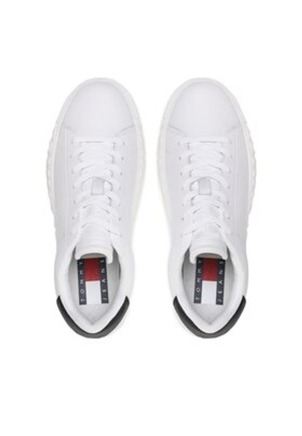 Tommy Jeans Sneakersy Leather Outsole EM0EM01159 Biały. Kolor: biały. Materiał: skóra