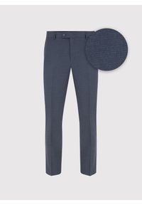 Pako Lorente - PAKO LORENTE – Granatowe spodnie garniturowe. Kolor: niebieski. Materiał: poliester, wiskoza, elastan. Wzór: melanż #7