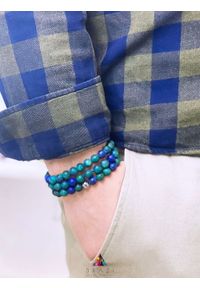 Brazi Druse Jewelry - Bransoletka Męska Lapis Lazuli Matowy. Kamień szlachetny: lapis lazuli #2