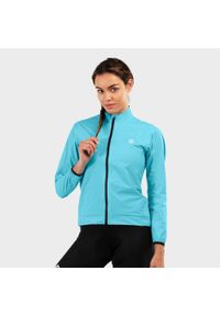 SIROKO - Kobieta Kolarstwo Damska rowerowa kurtka przeciwdeszczowa J2 Blockhaus Cyjan. Kolor: niebieski. Materiał: nylon. Sport: kolarstwo #1