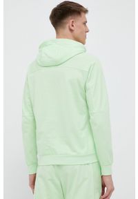 EA7 Emporio Armani bluza bawełniana męska kolor zielony z kapturem z aplikacją. Typ kołnierza: kaptur. Kolor: zielony. Materiał: bawełna. Wzór: aplikacja #5