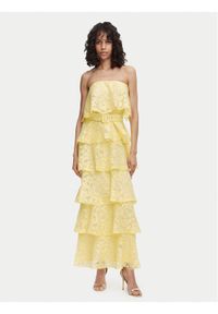 ACCESS FASHION Sukienka wieczorowa 63-3388-0291 Żółty Regular Fit. Kolor: żółty. Materiał: bawełna, syntetyk. Styl: wizytowy #1
