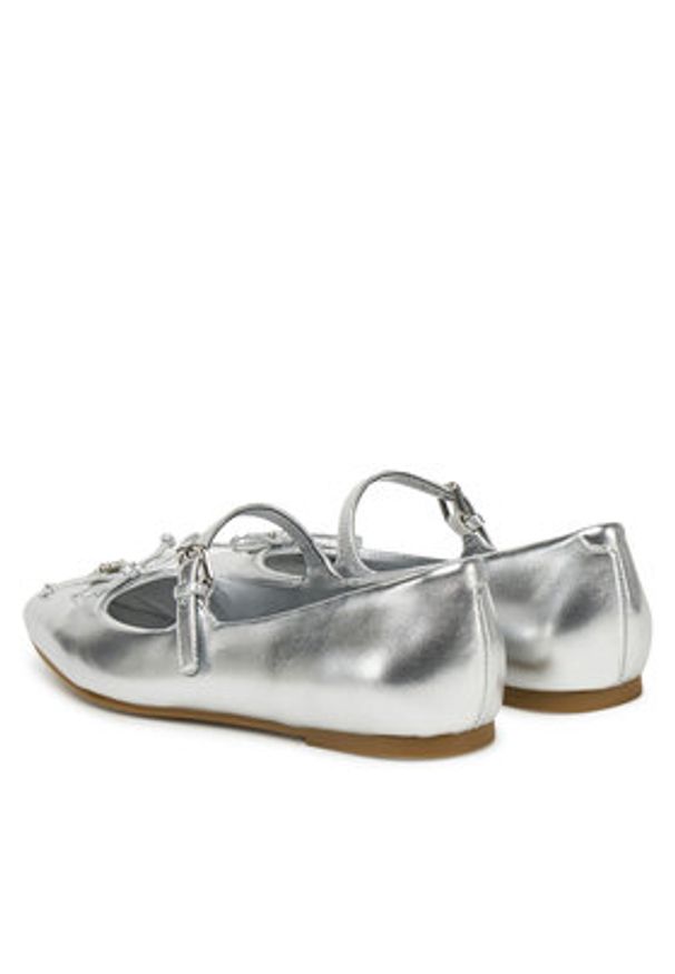 Guess Baleriny FLJKAY LEM02 Srebrny. Kolor: srebrny. Materiał: skóra