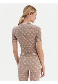 Guess T-Shirt V5BP07 K2000 Brązowy Slim Fit. Kolor: brązowy. Materiał: syntetyk #4